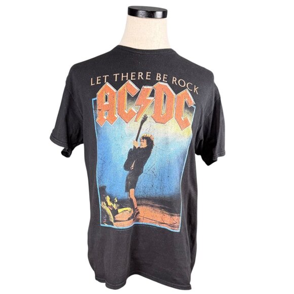 AC/DC Let There Be Rock 2018 Tour Graphic T-Shirt Black Delta Pro Weight Large - Picture 1 of 8